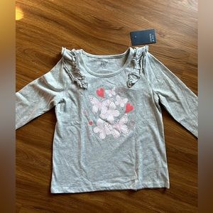 Crown and Ivy girls butterfly shirt. NWT. Size large